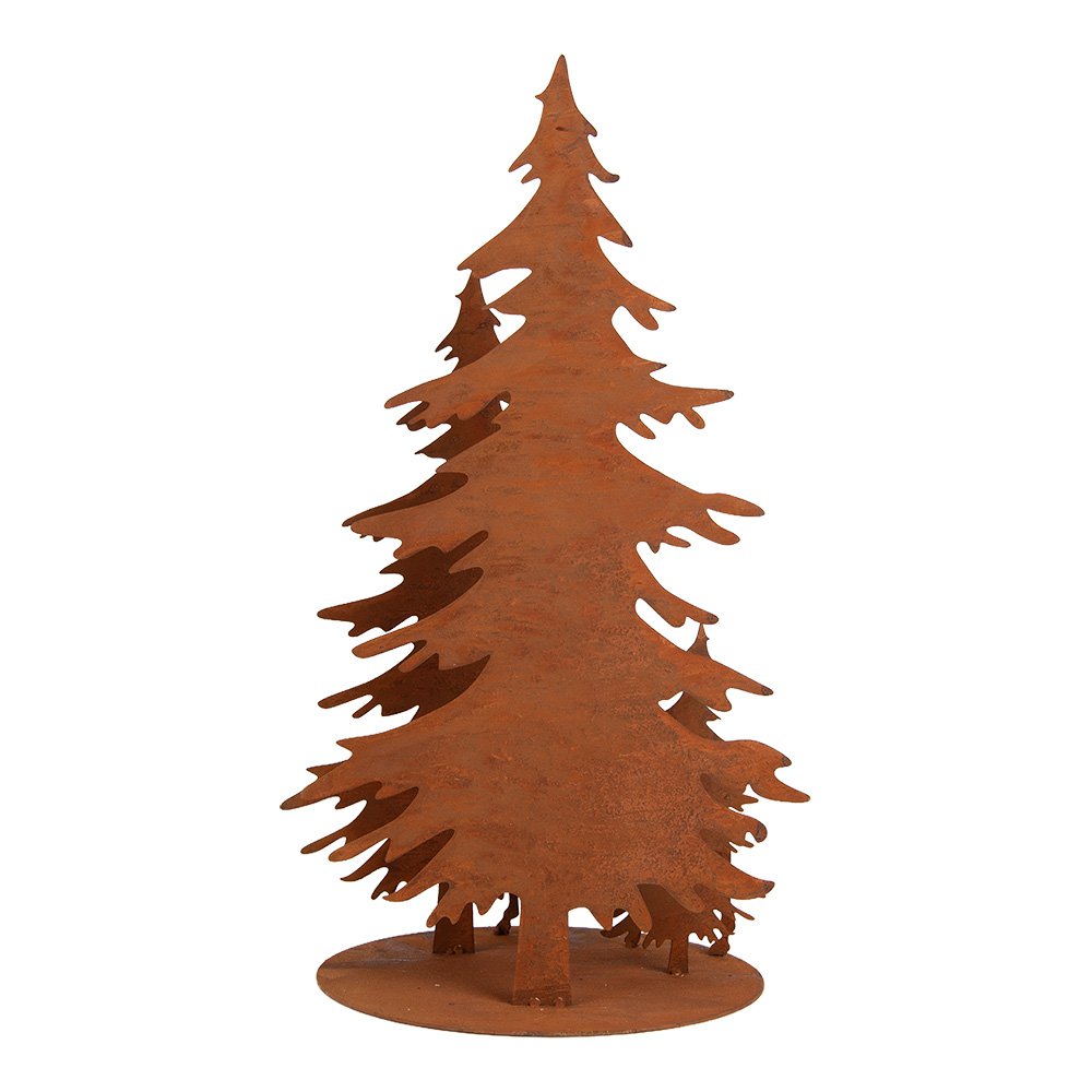 Kerstdecoratie Beeld Kerstboom 30x25x50 cm Bruin Metaal