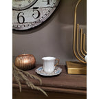 Kop en Schotel 95 ml Wit Beige Porselein Servies