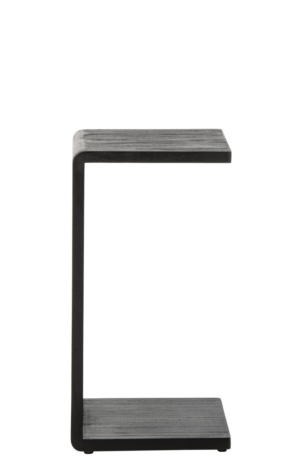 J-Line Bijzettafel met latten - gerecycled hout - zwart