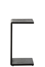 J-Line Bijzettafel met latten - gerecycled hout - zwart