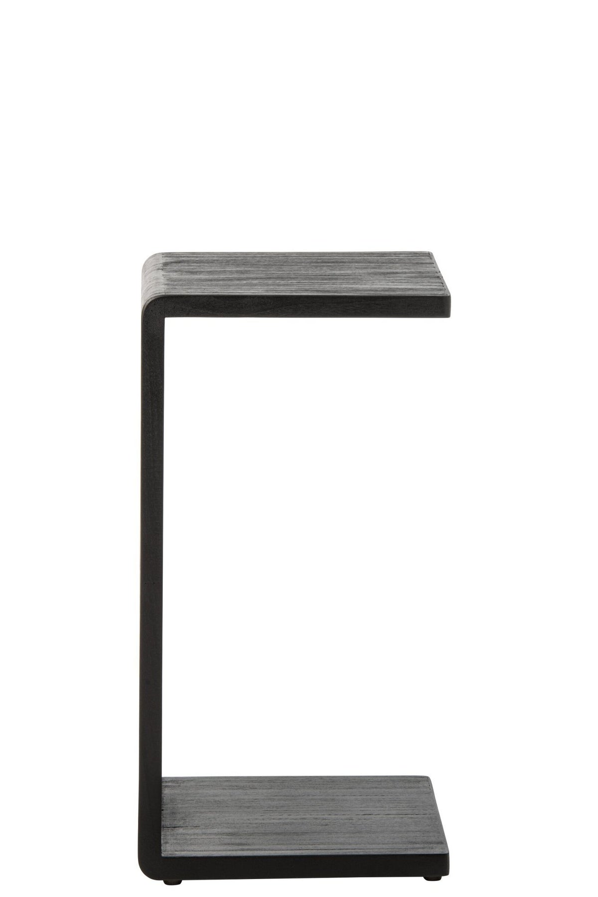 J-Line Bijzettafel met latten - gerecycled hout - zwart