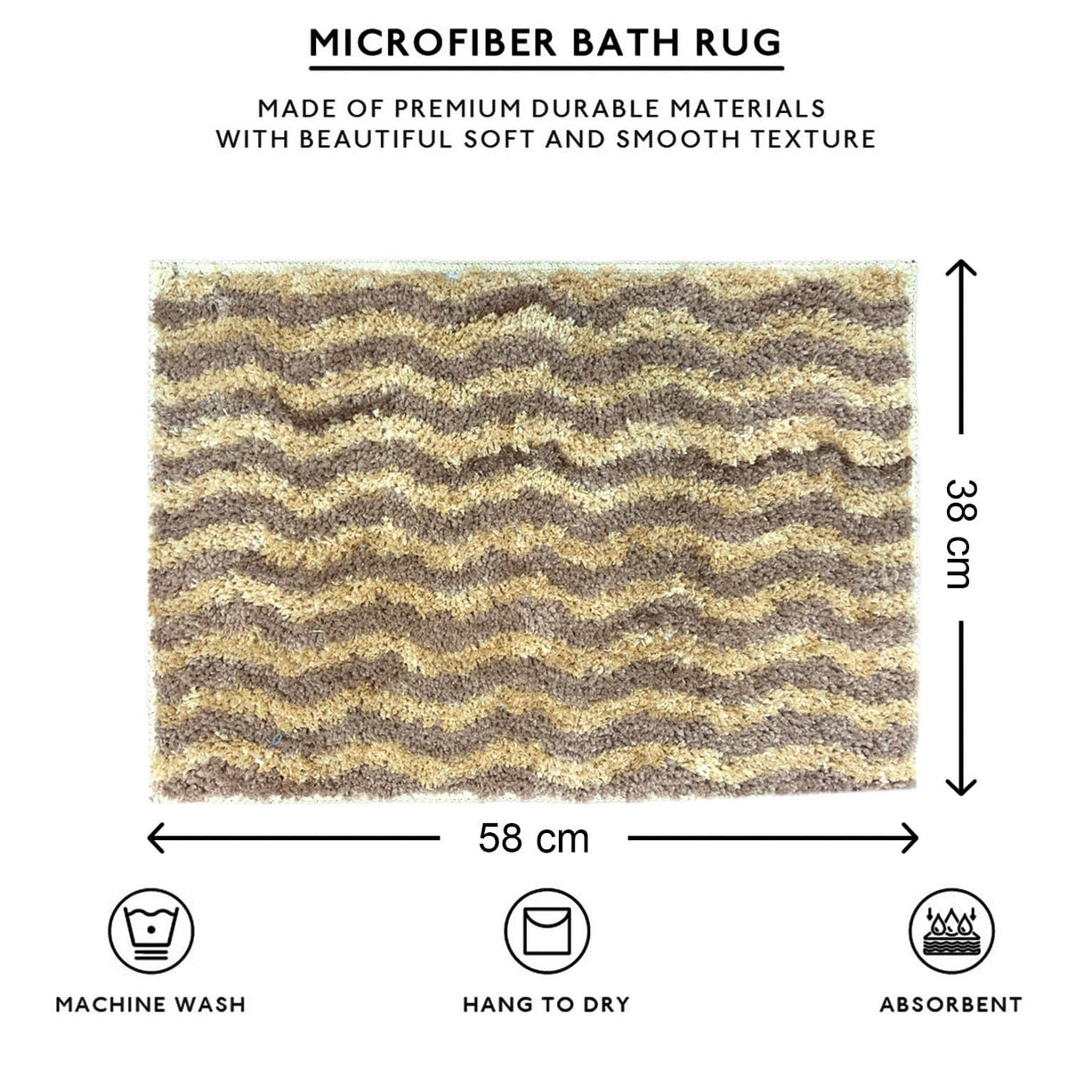 Berlin Superzachte microvezelbadmat 38x58 cm | Antislip, wasbare badkamervloermat