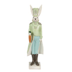 Beeld Konijn 23 cm Beige Groen Polyresin Paasdecoratie