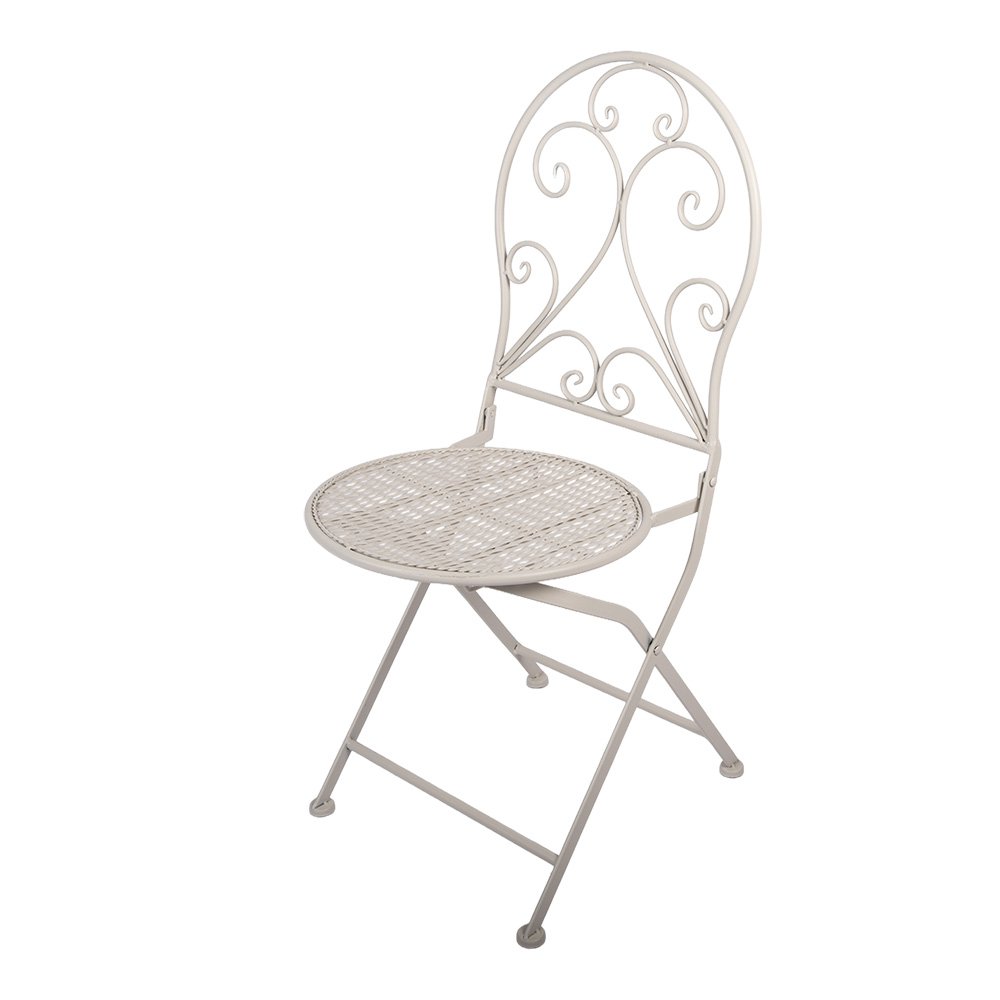 Bistroset Bistrotafel Bistrostoel 3-delig Ø 60x70 / 39x39x94 cm Wit Metaal