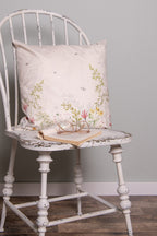 Kussenhoes 45x45 cm Beige Groen Polyester Bloemen Sierkussenhoes