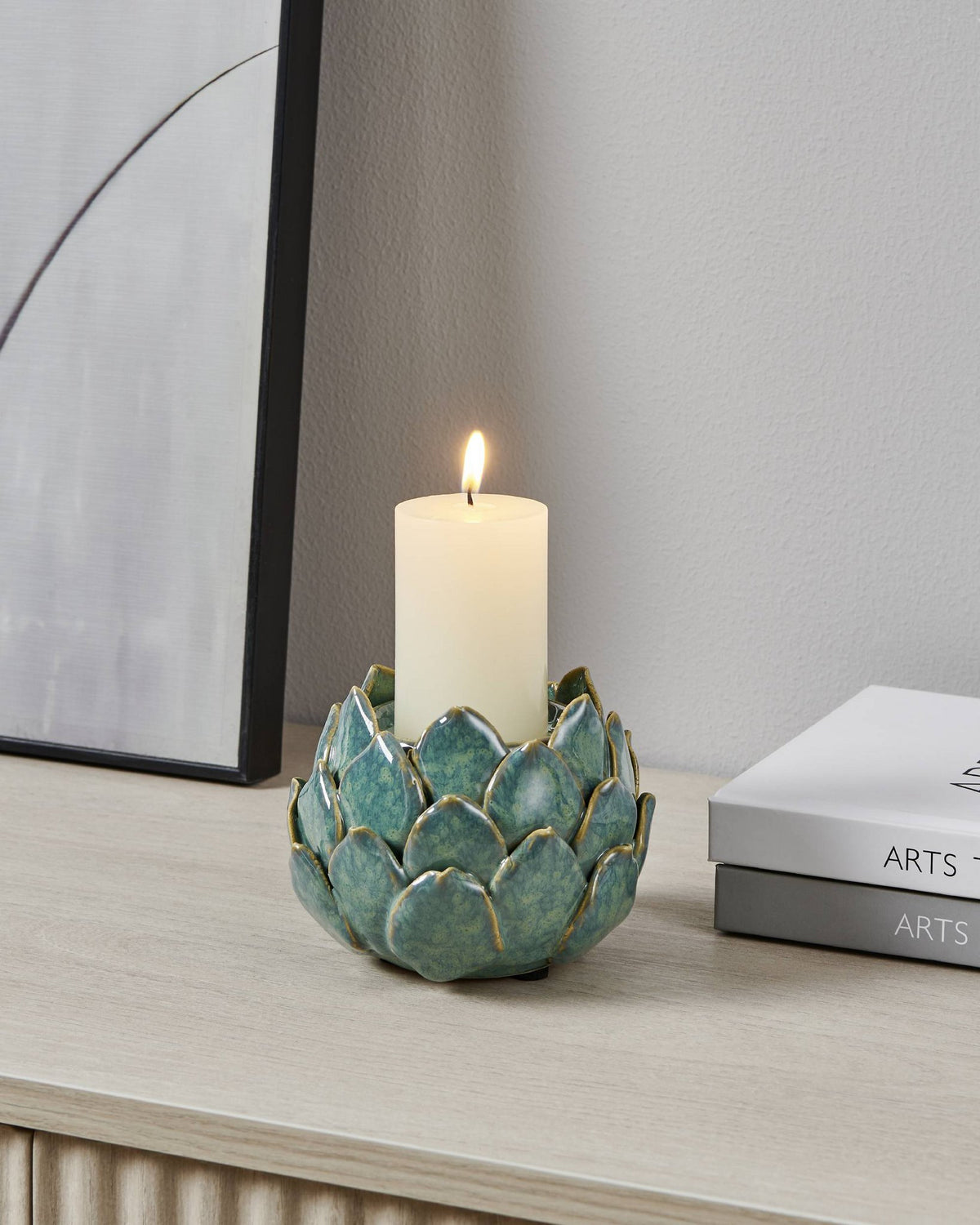 Candlestick Shigay Green 10x13cm