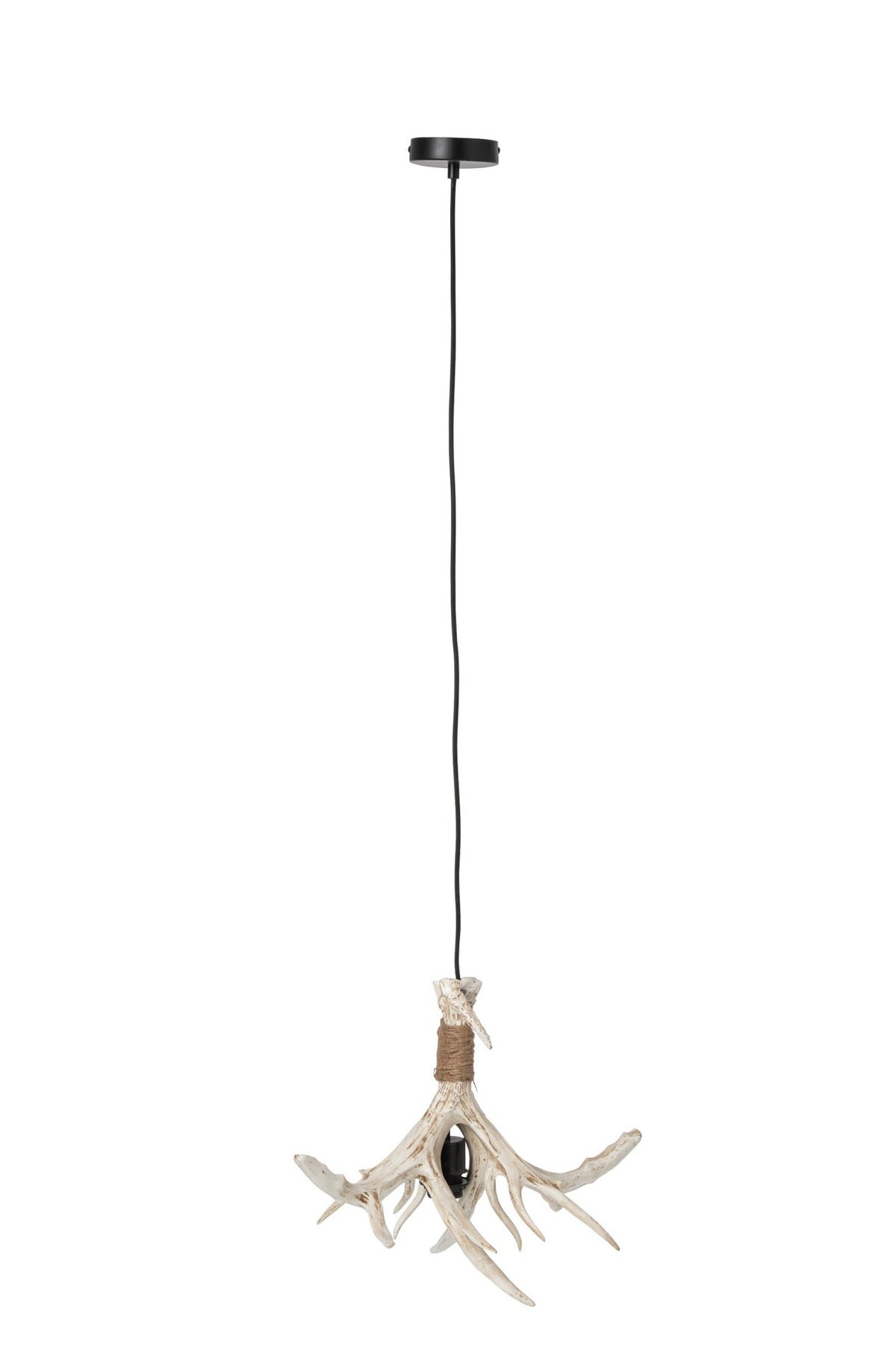 J-Line Plafondlamp met gewei - polyresin - lichtbeige - small