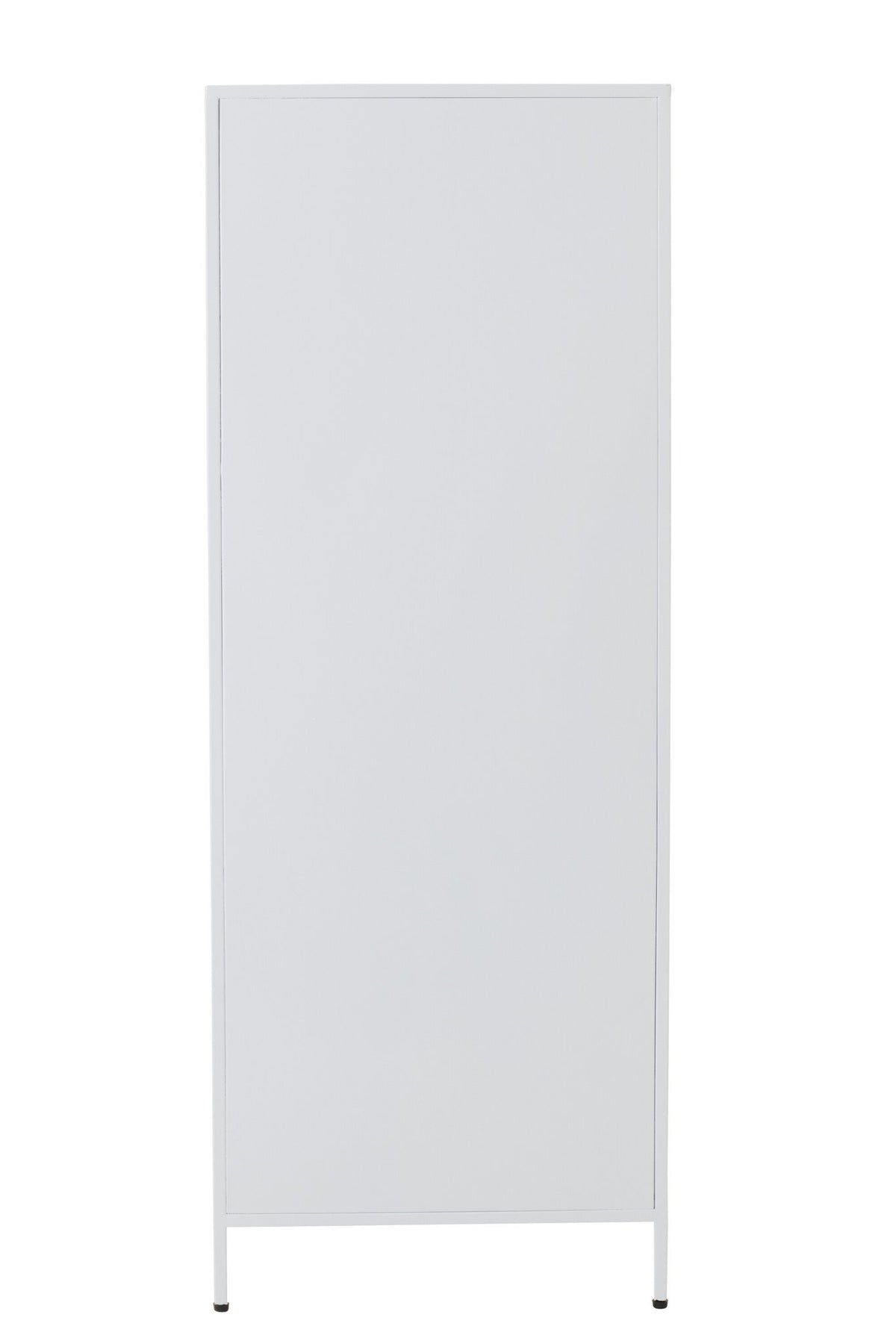 J-Line decoratie Kast - polyresin - ijzer/glas - wit