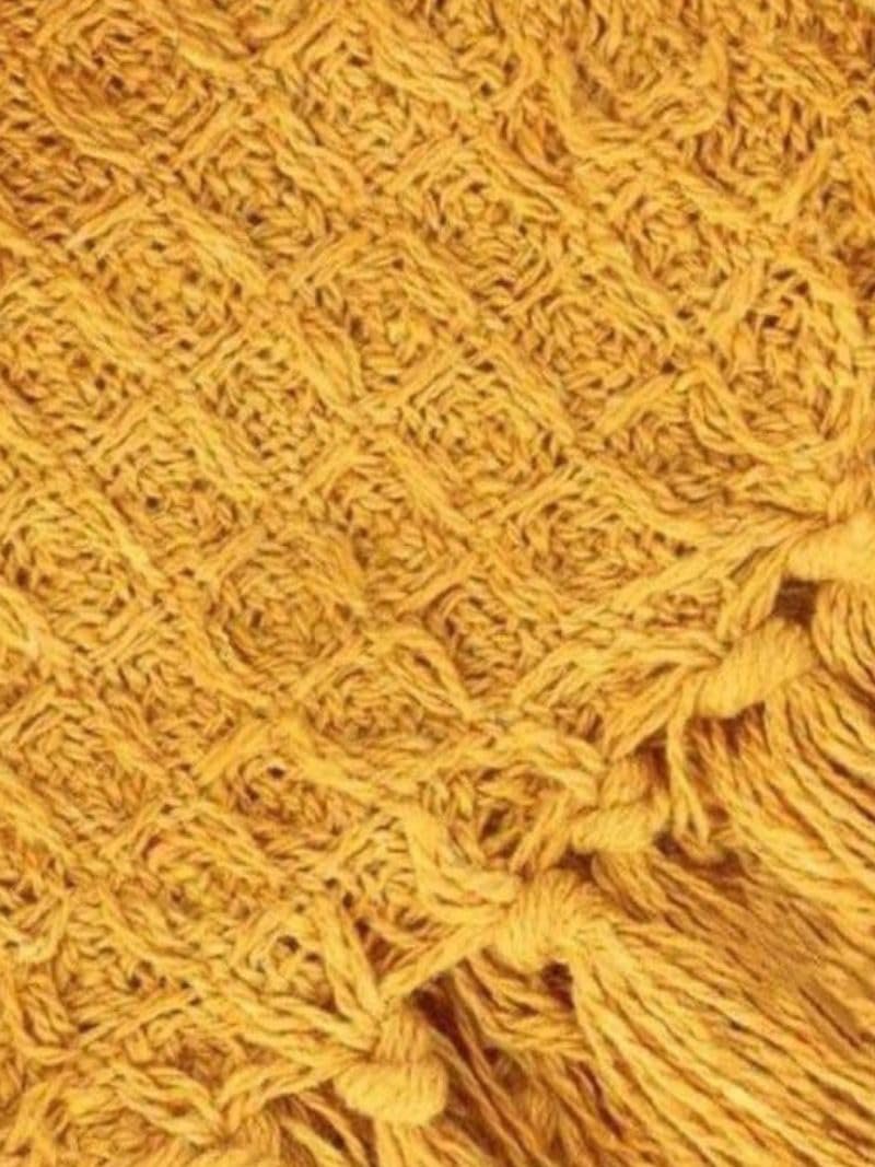 Wafelgebreide deken – katoen voor alle seizoenen – kwastjesaccent – ​​127x152 cm