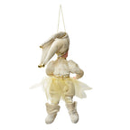 Decoratie hanger elf 10x8x28 cm beige textiel