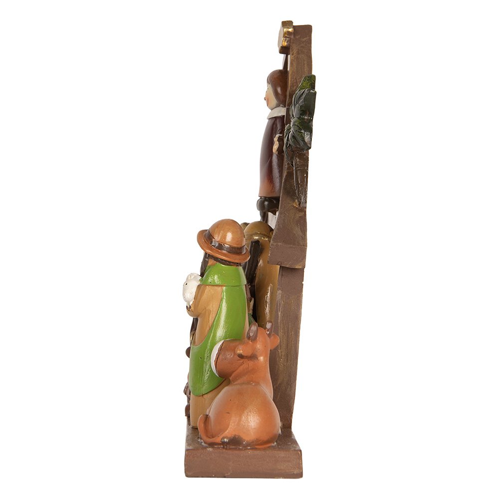 Kerstdecoratie Beeld Kerstgroep 32x5x20 cm Bruin Kunststof