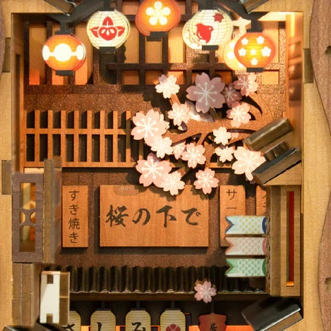Cutebee, DIY Booknook, Under the Sakura Tree, YS06B, 18x11x23cm
