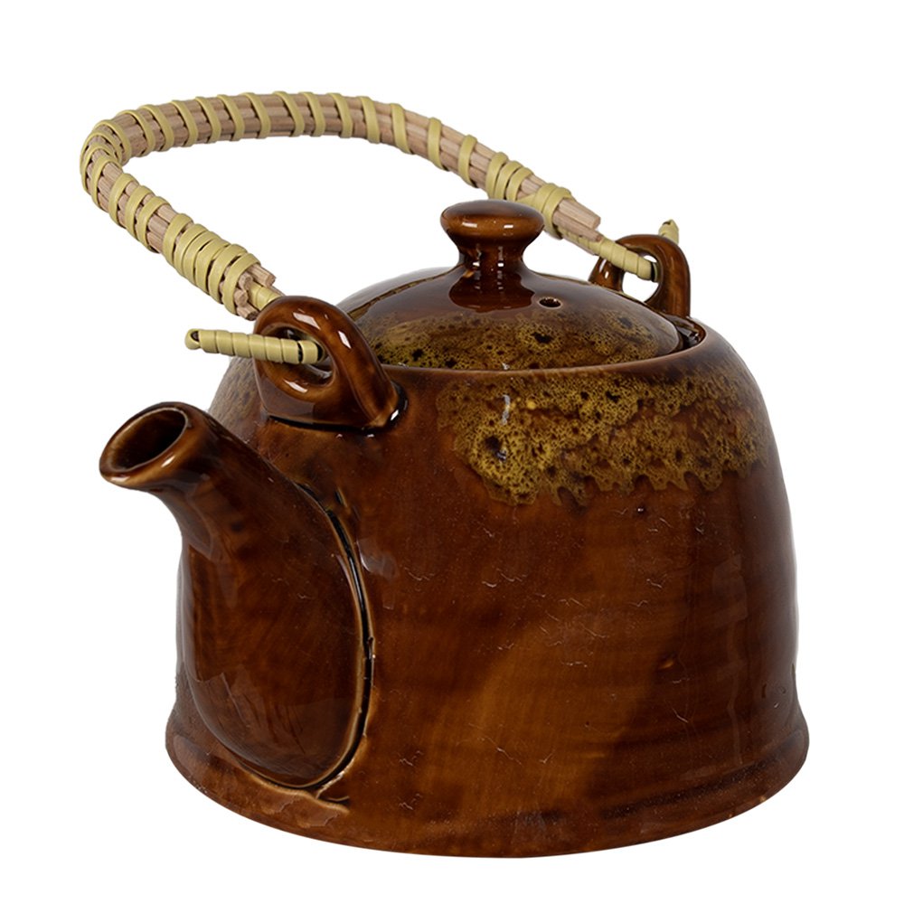 Theepot met Filter 750 ml Bruin Geel Keramiek Theekan