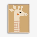 Kinderposter Glanzend Giraffe - Bruin, Eco-papier en verpakking