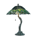 Tiffany Tafellamp Ø 47x58 cm Groen Glas Tiffany Bureaulamp