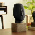 Modern gezichtssculptuur – Zwart Ecomix – Artistiek decoraccent