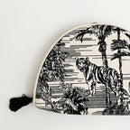 Canvas buideltas met jungleprint – milieuvriendelijke cosmetica- en toilettas (23 x 6 x 14 cm)