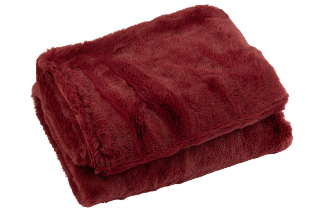 J-Line Plaid cutie - fleece deken – polyester – rood - 180 x 130 cm