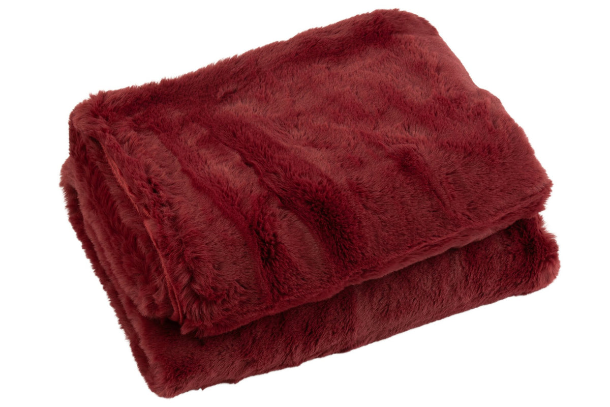 J-Line Plaid cutie - fleece deken – polyester – rood - 180 x 130 cm