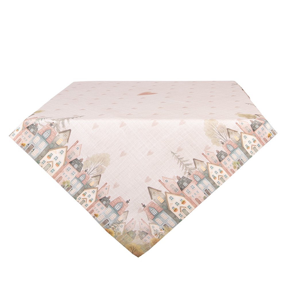 Tafelkleed 100x100 cm Beige Katoen