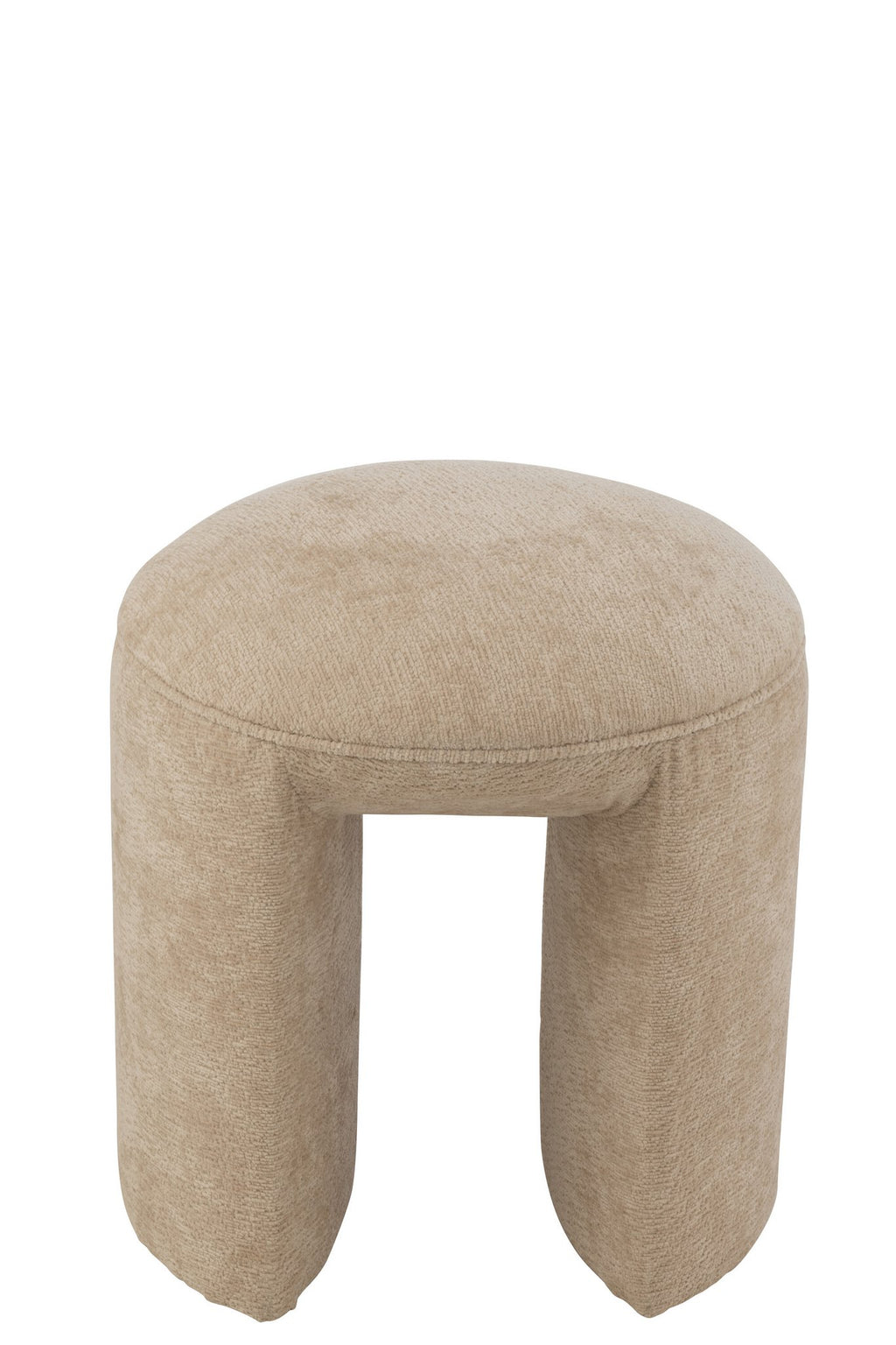 J-Line kruk Rond - textiel - beige