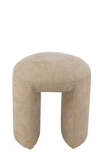 J-Line kruk Rond - textiel - beige