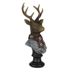Beeld Hert 10x9x23 cm Bruin Polyresin