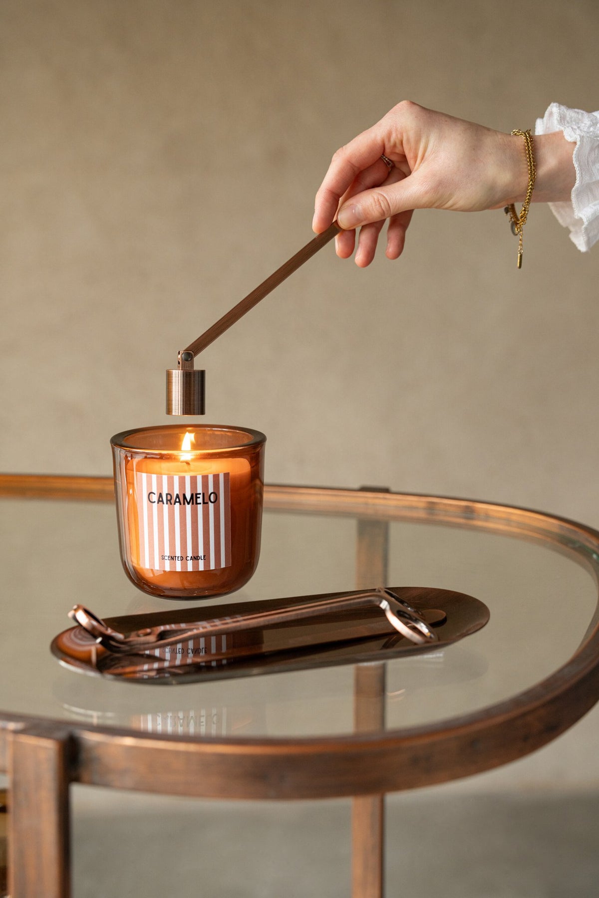J-Line kaarsendief Candle Kit - ijzer - koper