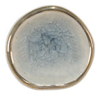 Deurknop 4x3x4 cm Blauw WIT Keramiek Meubelkknop