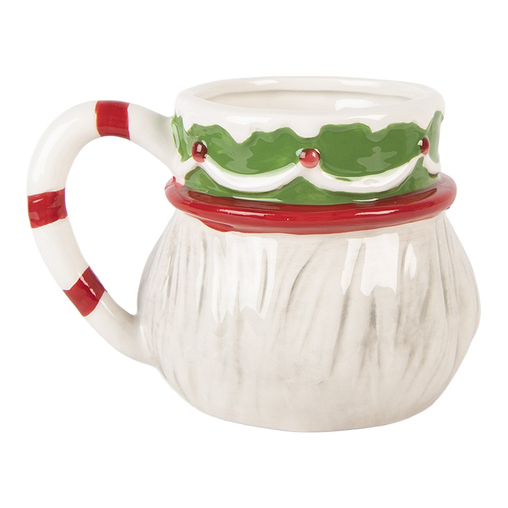 Mok 550 ml Beige Keramiek Kerst