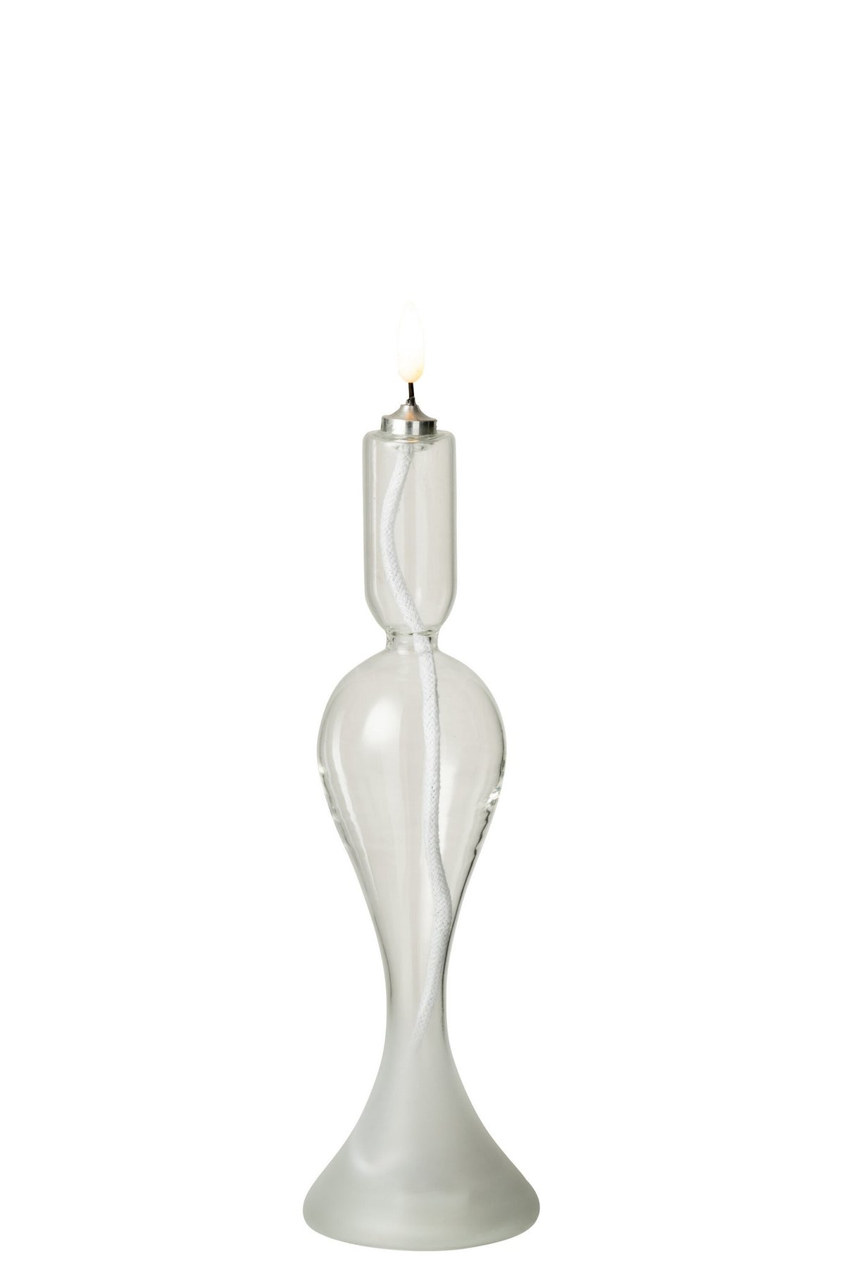 J-Line kaars - glas - transparant - S - LED lichtjes