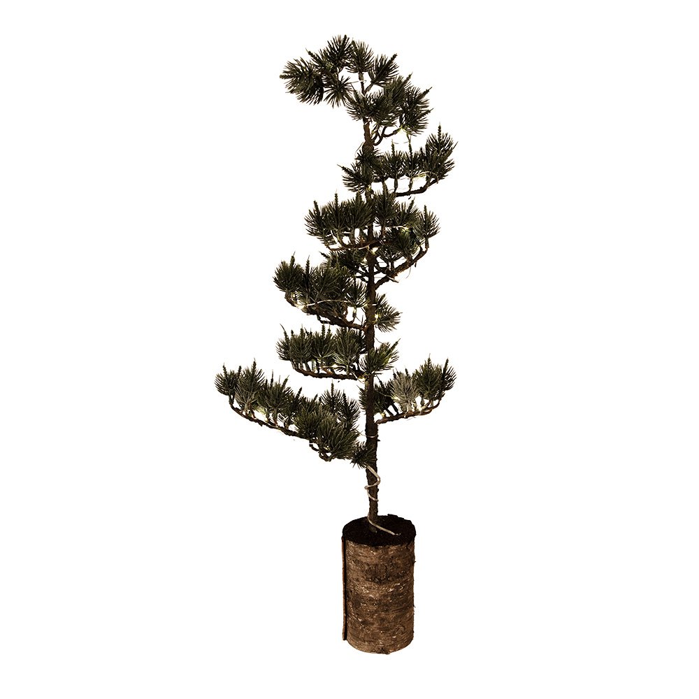 Mini Kunstkerstboom 28x28x80 cm / 3xAAA Groen Hout
