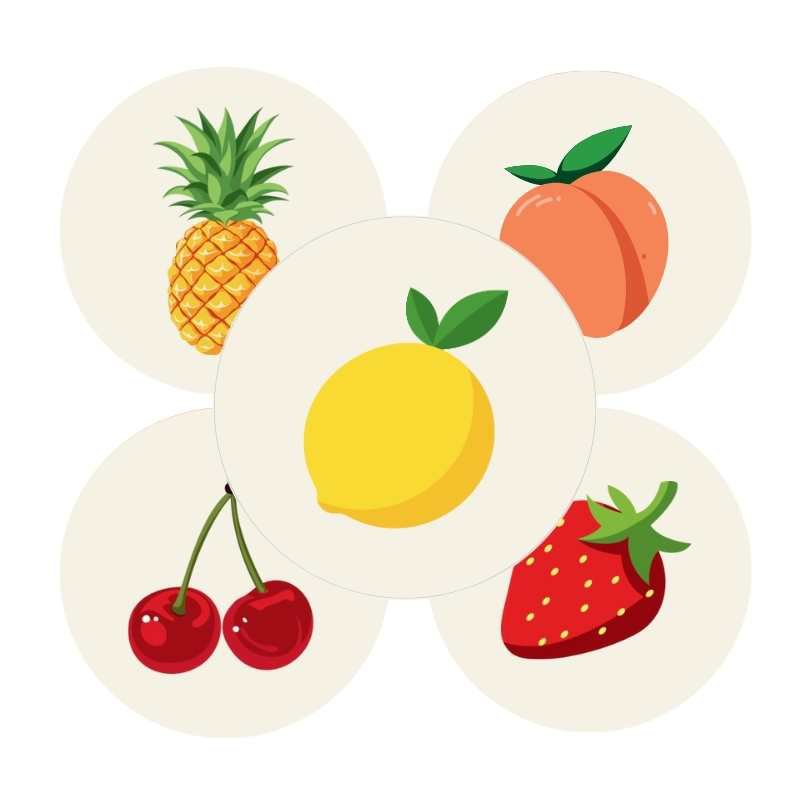 Etiketten - Fruity - Mix - 250 Stuks