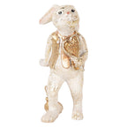 Decoratie Beeld Konijn 13 cm Beige Goudkleurig Kunststof Hart