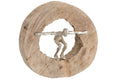J-Line decoratie Figuur Springen - hout/aluminium - naturel/zilver