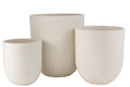 J-Line bloempot Rond Hoog - keramiek - wit - 3 stuks - Ø 58.5 cm