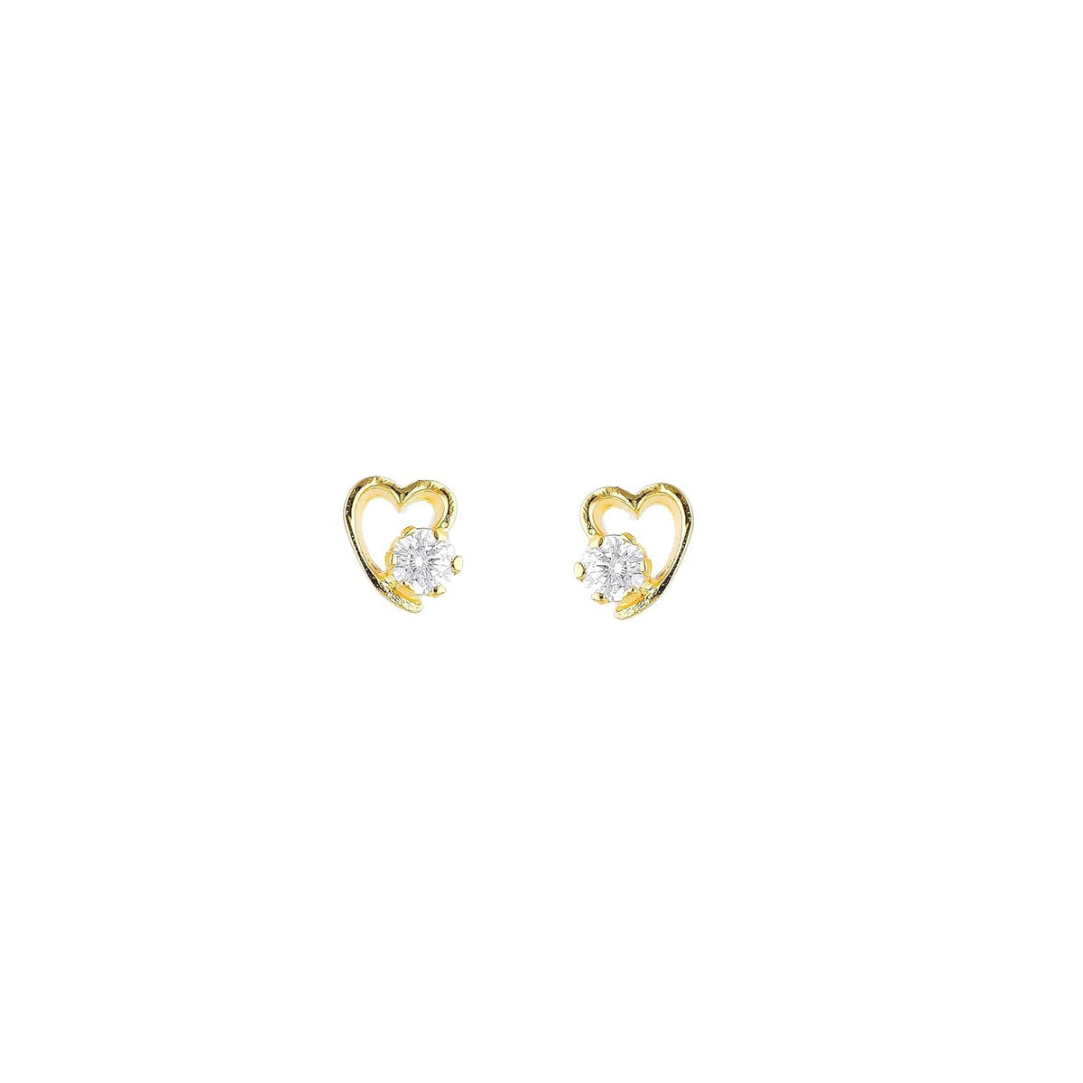 Hartvormige oorbellen – fijne sieraden – 925 sterling zilver, 18K verguld – lichtgewicht paar