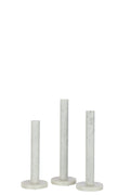 J-Line kaarshouder Marmer - steen - wit - 3 stuks