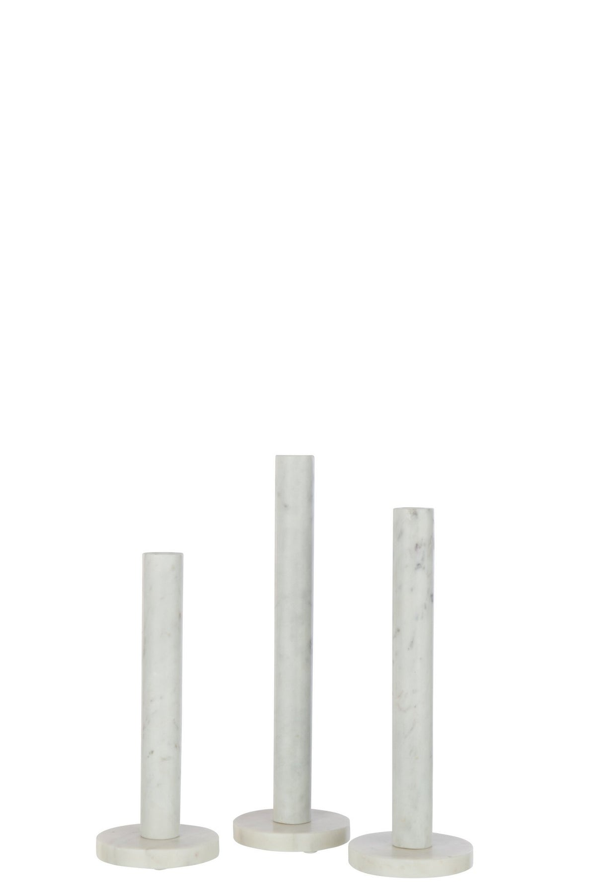 J-Line kaarshouder Marmer - steen - wit - 3 stuks