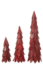 J-Line decoratie Kerstboom Stukken - hout - rood - large