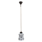 Hanglamp Tiffany Ø 15x115 cm wit Bruin Glas Hanglamp Eettafel