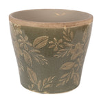 Bloempot Ø 10x9 cm Groen Keramiek
