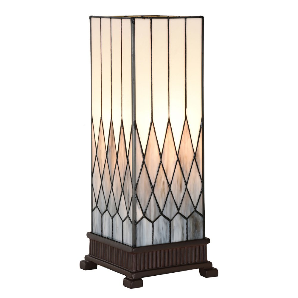 Tiffany Tafellamp 17x17x43 cm Grijs Glas Tiffany Bureaulamp