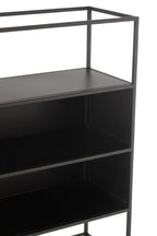 J-Line rek - metaal/glas - zwart