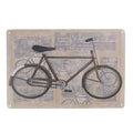 Tekstbord 30x20 cm Beige Grijs IJzer Fiets Wandbord