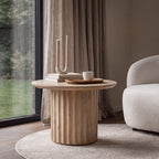 Bullnose bijzettafel naturel 55 cm