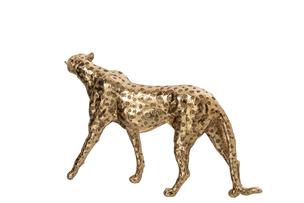 J-Line Jachtluipaard - polyresin - goud