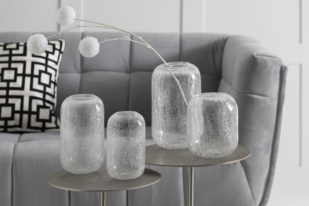 J -Line Windlicht Craquelé - Glas - Transparant - Small