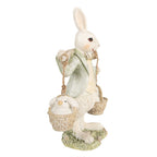 Beeld Konijn 17 cm Wit Groen Polyresin