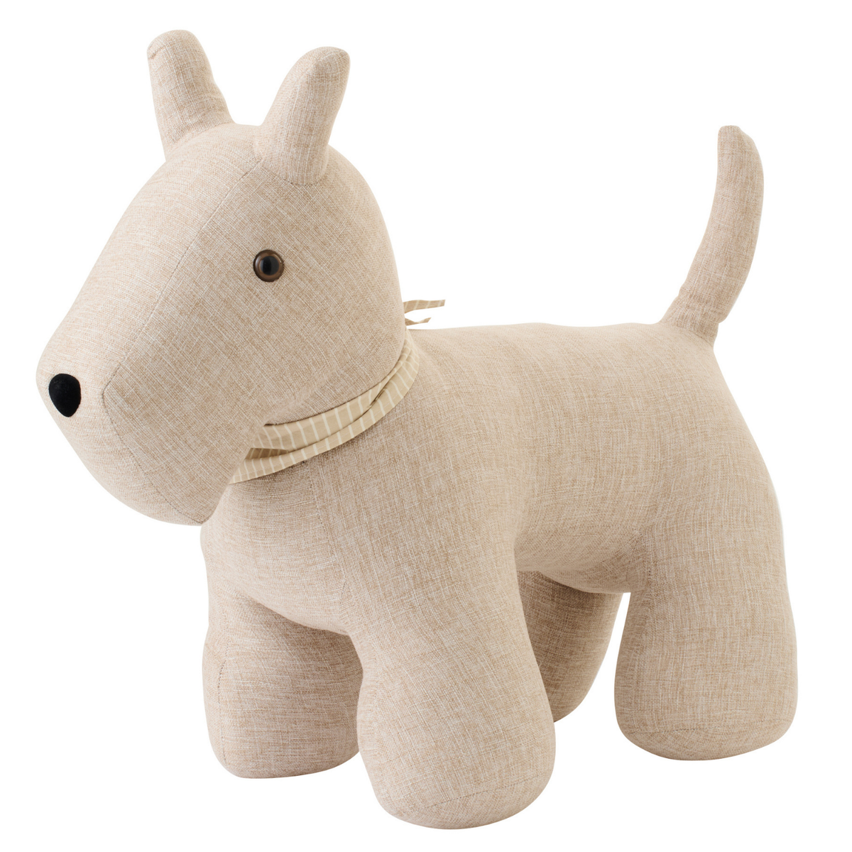 J-Line deurstopper Hond + Sjaal - polyester - beige - L